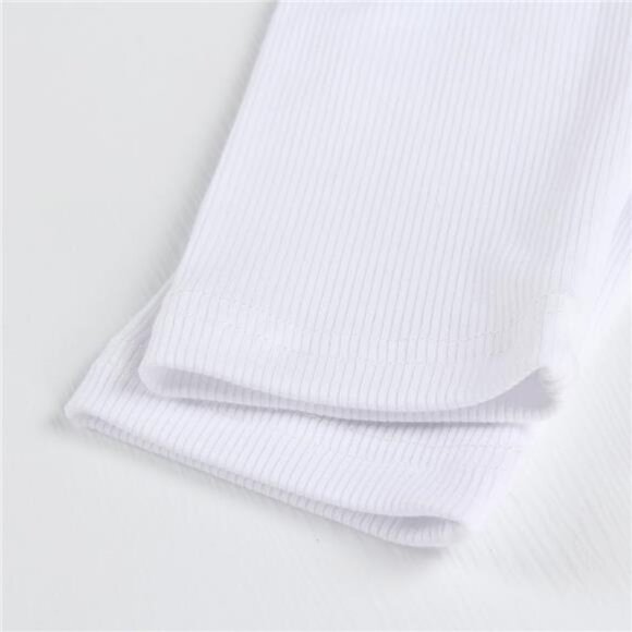 Women's Square Neck Long Sleeve Ribbed Slim Fitted Casual Basic Crop - Picture 3 of 6